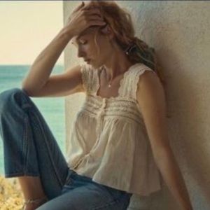 DOEN Vera Top in nut milk, size x-small